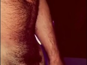 Hairy Guy Nice Big Cock and Hairy Ass, Quickly Show Big Dick Handjob in Thong