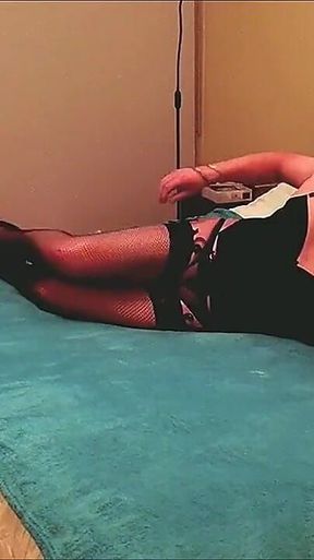 Crossdresser Fernanda Gomez in Lingerie in Her Bed