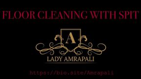 FLOOR CLEANING WITH SPIT  Boden putzen mit Spucke  Spitting - Slave - Sklave - Spucke - Spit eating