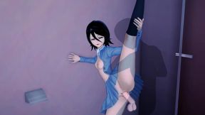 Rukia takes a creampie after a hand job