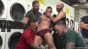 Gangbanged beyond limits: Gay orgy in public