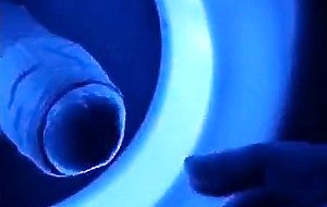 Blue Vision Gloryhole Big cock cum on tongud