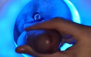Blue Vision Gloryhole Big cock cum on tongud