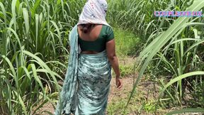 Komal walked ahead into the sugarcane field and followed behind Ushka Lover