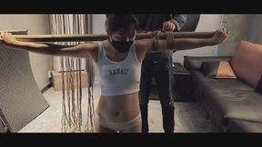 Bamboo pole tied and humiliated