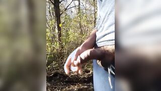 SQUASHING the JIZZ out of my ENORMOUS TOTAL NUT while on a hike!