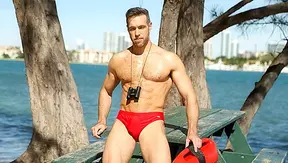 Lifeguard Alex Mecum Gets Seduced and Pounded by Grant Ryan