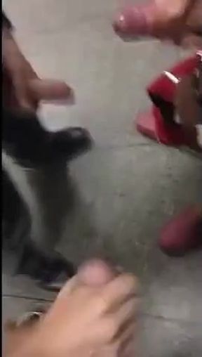 Putaria em banheirao publico