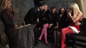 jasmine black and stacey saran get fucked by priests in the pews