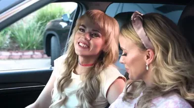 A Fucking Busty Blonde On A Date With Shemale