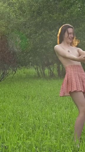 Hot Chicks Lick Clits in Field