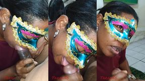 preta gostosa tirando e tomando leite de pica