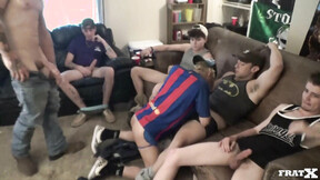 Big cock gay gangbang