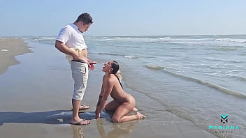 Famous brunette Latina actress has rough sex on a beach in Colombia - Big squirt   cum face - Mariana Martix