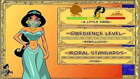 Princess Jasmine Unleashes Forbidden Desire with Muscular Genie – Steamy Encounter
