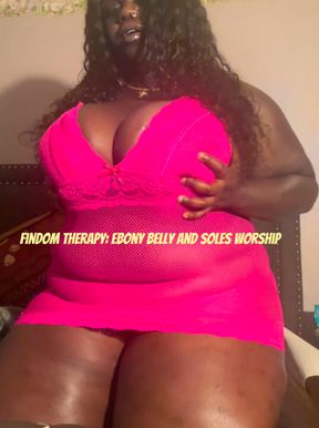 Findom Therapy: Ebony Belly and Soles Worship
