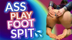 Plugging My Ass from Behind & Spitting On My Feet! :P