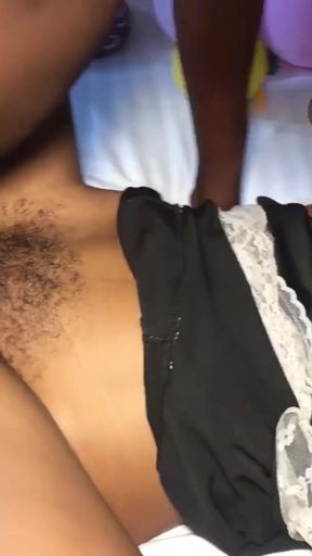 Spectacular moment from "working with my new toys and a good african dick"