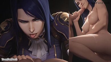 Caitlyn's big tits get wrecked in League of Legends hentai