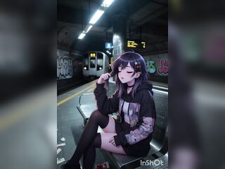 Cute comics gal masturbates and gets drilled in the subway station