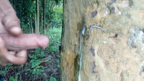 Big Cock Cumshot on Tree