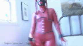 Bound Orgasms in Red Rubber Catsuit 1 720p wmv