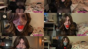 Stripper Wrap Gagged Bent Over & Made to Cum HARD