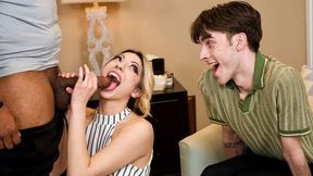 Cuckold interracial dick-riding with a hot white babe Brandi Swan