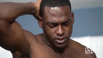 Desmond shows off his big cock and muscular body in a solo jerk off session