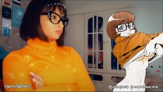 Velma Cosplayer Suger Drakens Dildo Tills Creampie