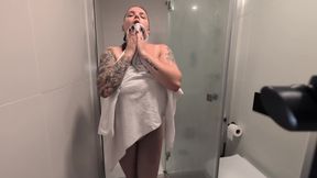 The Girl with Big Tits Takes a Shower and Masturbates.