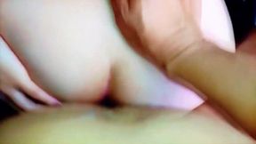 Young girlfriend experiences anal pleasure as her boyfriend takes her from behind.