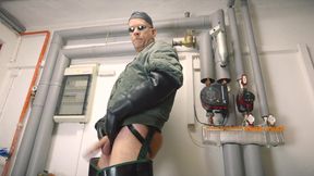 Cum Shots Xl in Rubber Waders (4)