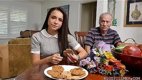 Cute Petite Teen tries Old Shaft