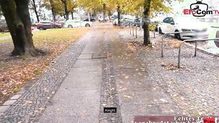 Chubby german Mom with brown hair pick up at the