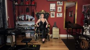 Blindfolded leather worship game