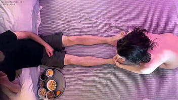 Age Gap CMNF Foot Massage Overhead Candid Cam