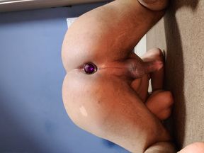 Sucking real &amp; clear Dildo (deep throat)