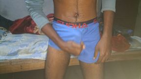 Oldman cook in underwear solo fuck