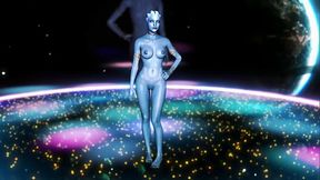 Shapely cutie Liara T'_Soni records a nude dance video to please Shepard