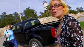 Plump mature blonde outdoor fucking
