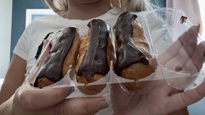 MOUTH STUFFING WITH ECLAIRS