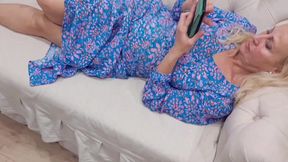 Amateur Blonde Mature Wife Enjoys Semi-naked Sex