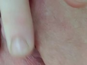 FTM massages freshly shaved pussy