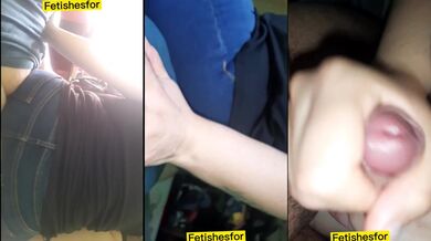 BBW jeans lapdance nails tear his cock raw then shot all over her hands