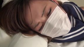 Young Brunette&#039;s First Timer: Japanese Cutie in School Uniform, Cums Hard, POV Fuck and Creampie