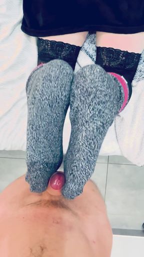 An Irresistible Outfit: Sporty Socks and Fishnet Stockings