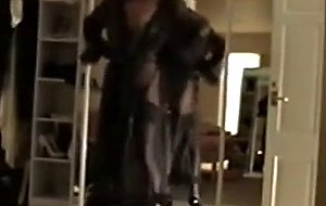 Amateur cd in lingerie strokes