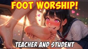Foot worship - teacher and student special moment (animated)