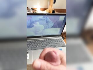 Watching myself stroke and cum